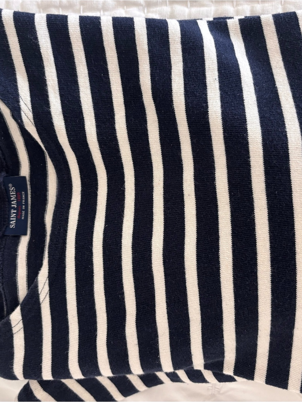 Saint James Navy & White Striped Crewneck Shirt - 42 - PREPPY- France